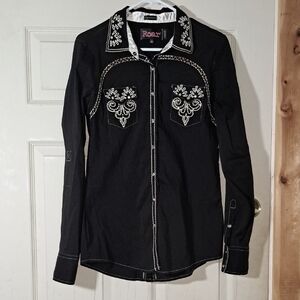 Roar Women's Black Jacket with White Embroidery